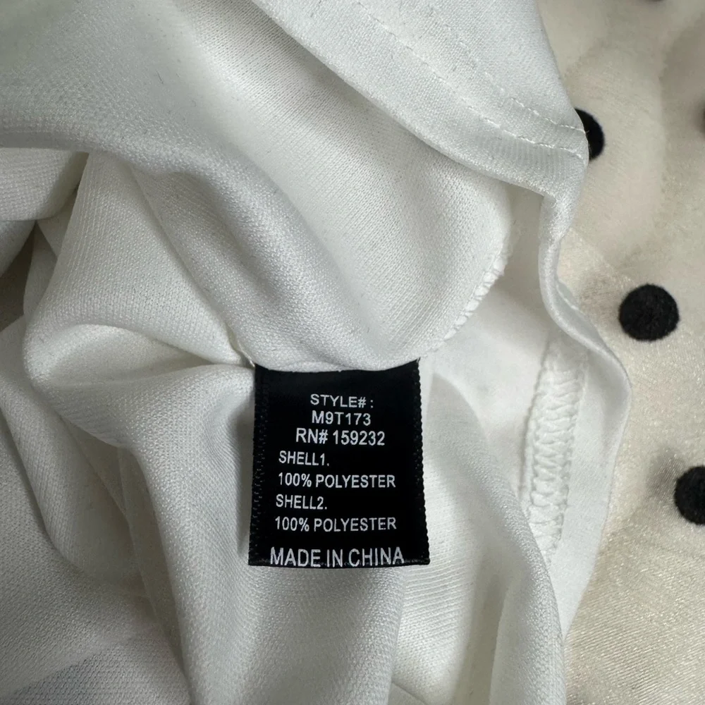Melograno Rico White Sheer Blouse with Black Polka Dots & White Tank - Picture 10 of 10